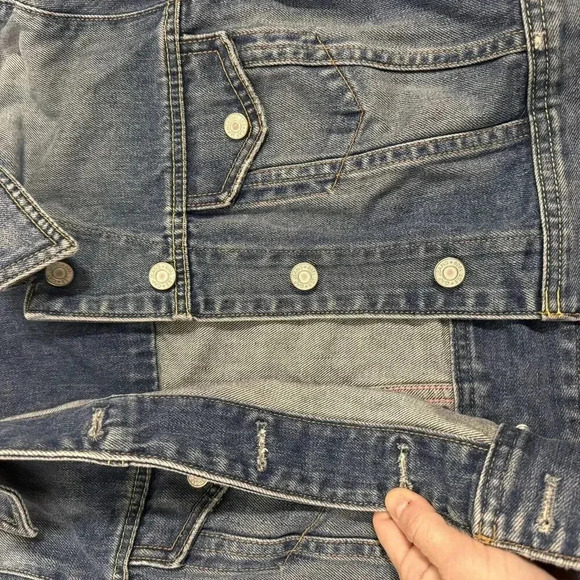 Gap Kids Jean Jacket Denim Snap Front Coat Boys Girls Unisex Size Medium - Picture 2 of 6
